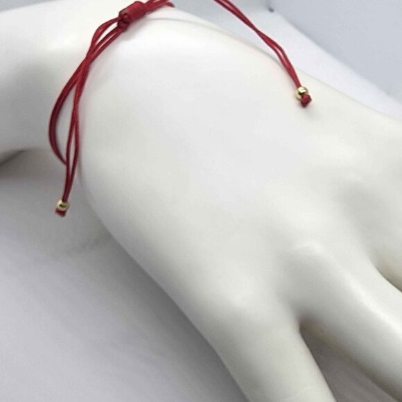 Hamsa Hand Protection Bracelet – 925 Sterling Silver with Red Adjustable Cord - Picture 4 of 4